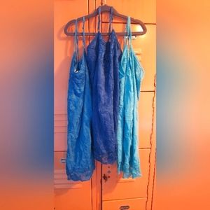 Three Maurices Crinkle Camis Blue